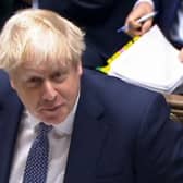 British Prime Minister Boris Johnson speaking during Prime Minister's Questions (PMQs), in the House of Commons today. Picture: PRU/AFP via Getty Images