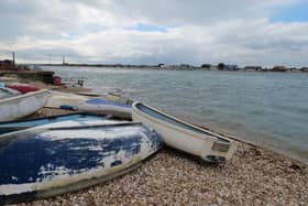 Hayling island with Portsmouth in the background