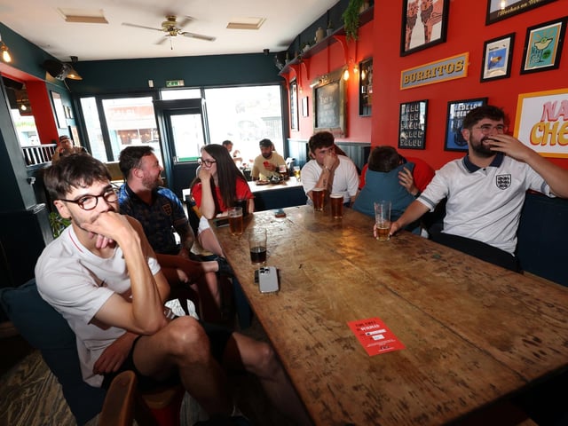 Fans in Porters on Albert Road were left unimpressed by much of England's performance.Picture: Sam Stephenson.