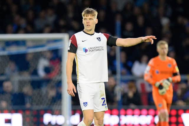 The in-form Sean Raggett is among 18 players out of contract at Fratton Park at the end of the season. Picture: Graham Hunt/ProSportsImages