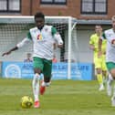 Could Bognor Regis (white/green) be facing Gosport Borough for the first time in a competitive game in next season's Southern League? Picture by Trevor Staff