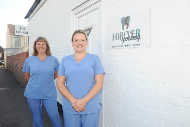 Forever Young Dental & Aesthetics Ltd in Windy Alley, Lee-on-the-Solent. 
Pictured is: Owners (l-r) Nikee Coombs (48) and Rebekah Lemmon (39).
Picture: Sarah Standing (180920-4164)