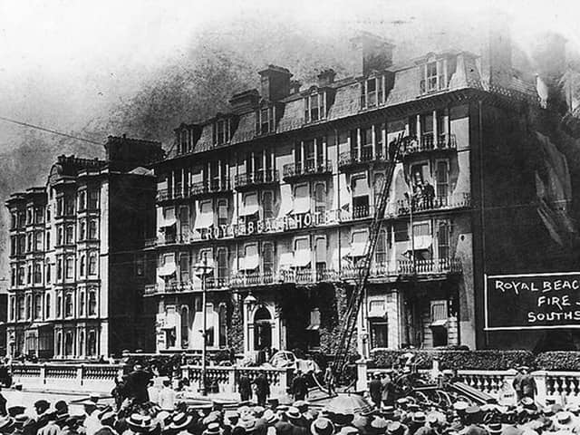 The fire at the Royal Beach Hotel, Southsea, in 1911