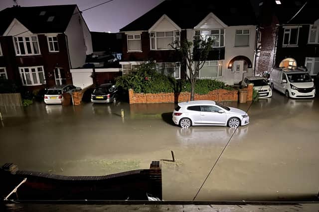 Flooding at Station Road, Drayton again.
Picture: Courtesy of Mark Brooks
