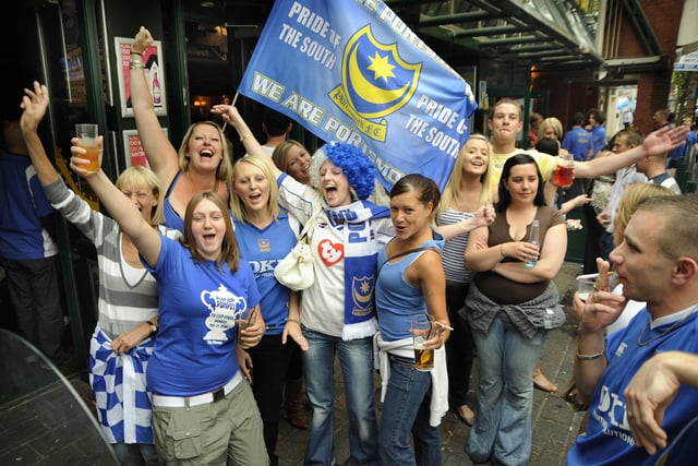 Pompey fans at Walkabout Bar in Guildhall Walk - was this you?