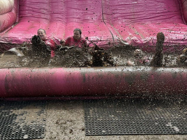 The inflatable slide is always a highlight at Pretty Muddy on Southsea Common