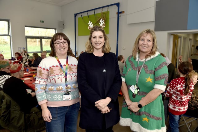 Beacon View Primary Academy in Paulsgrove held their annual community Christmas lunch on Friday, December 22.

Pictured is: (middle) Penny Mordaunt MP with (left) Sally Hodgson, principal at Beacon View Primary Academy and (right) Vikki Gidney, cluster community officer for the United Learning schools.

Picture: Sarah Standing (221223-4033)