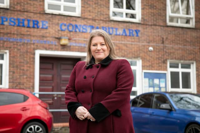 Police and Crime Commissioner Donna Jones is reopening Portsmouth Central Police Station to the public.

Pictured: Donna Jones outside Portsmouth Central Police Station on Friday 10th March 2023

Picture: Habibur Rahman