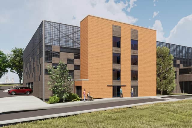 Original plans of how the new car park at QA Hospital in Cosham could look. The amendment would mean changes to the link bridge.