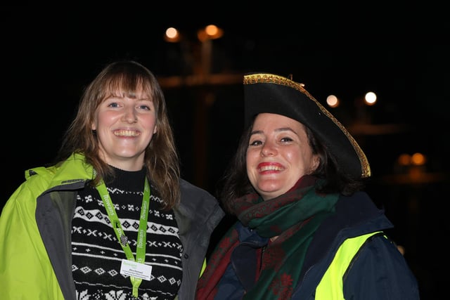 Alice Kennard, left, adn Juliette Vidal. Starlit Walk in aid of Rowans Hospice, Portsmouth Historic Dockyard, HM Naval Base Portsmouth
Picture: Chris Moorhouse (jpns 261023-31)