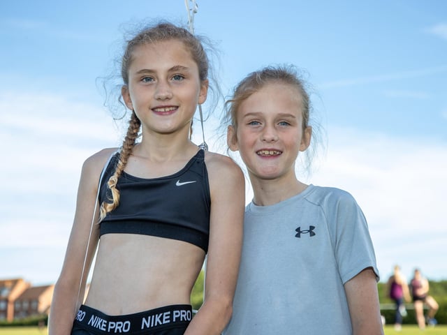 Skye Granger, 10, with brother Jake, 8.  Picture by Alex Shute
