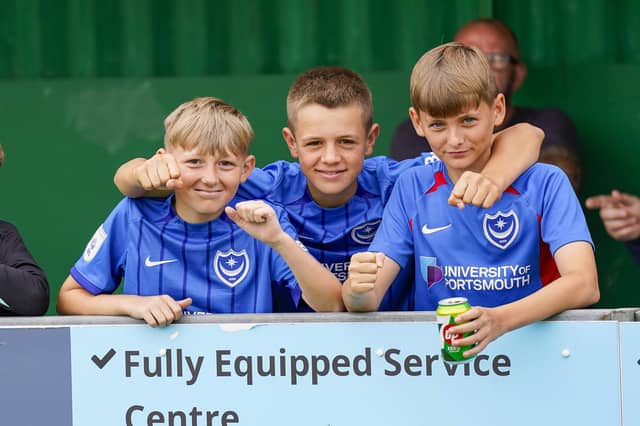 The next generation of Pompey fans at Bognor.
