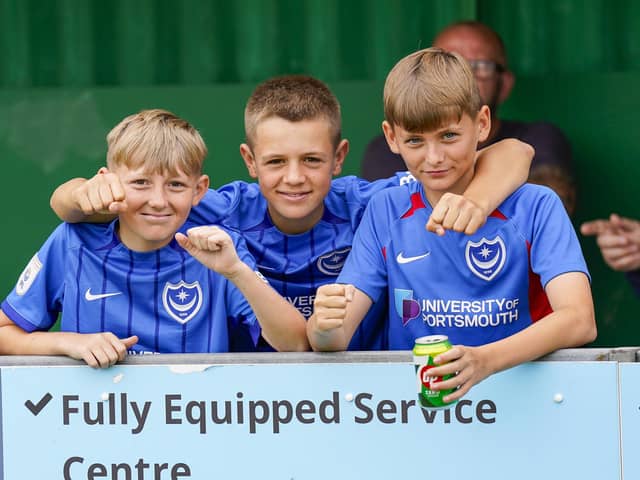 The next generation of Pompey fans at Bognor.