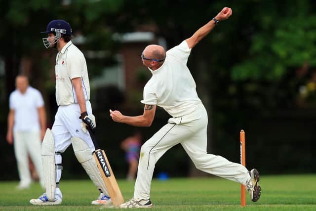 Chris Berry (Bedhampton 2nds) bowling against Waterlooville 3rds
Picture: Chris Moorhouse