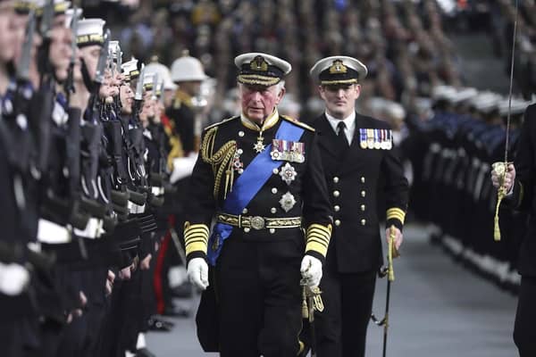 King Charles III has been named as the new sponsor for HMS Queen Elizabeth. Pictured is the monarch, then Prince of Wales, at the commissioning day of HMS Prince of Wales in 2019. Picture: Joe Cater/Royal Navy.