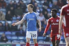 Sean Raggett appeared off the bench for the final minute of Pompey's 1-0 win over Accrington on Saturday. Picture: Jason Brown/ProSportsImages