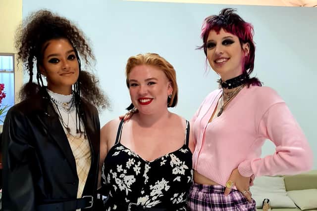 Tia Gentles (middle) with her models Millie Finch and Amy Bjorck