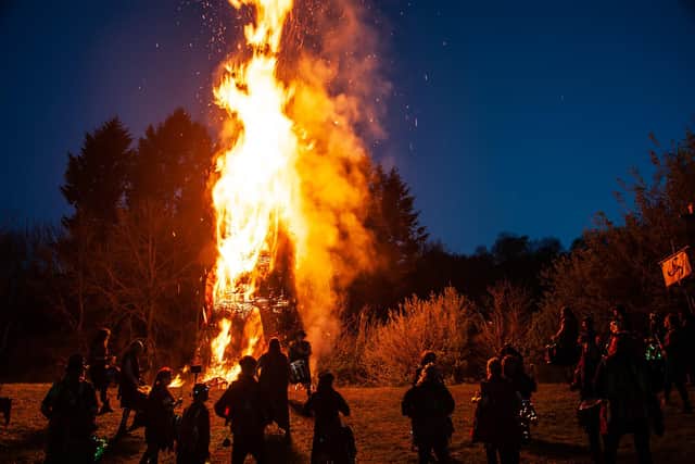 Thousands of people gathered at Butser Ancient Farm on Saturday, April 30, 2023, to celebrate the Beltain Celtic Fire Festival. The festival, which is the only one like it in the UK, marked the beginning of summer in the ancient Celtic calendar and culminated in the burning of a 30ft tall wicker man.
Picture: Butser Ancient Farm