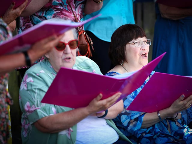 The crowds were treated to a performance by The Cantrelle Singers.Picture: Chris  Moorhouse (270724-52)