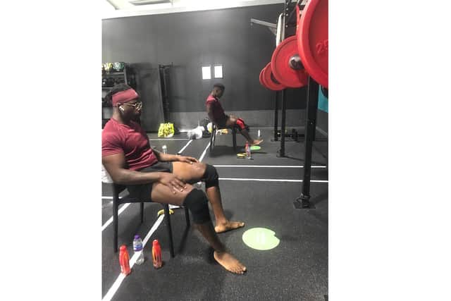 Personal trainers Sol Asajile and Moshood Awosile took on 1,000 squats each to raise funds for the NHS and smashed their target. Picture by: Bradley Salmon