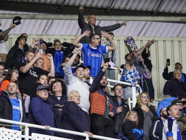 These travelling fans enjoyed Pompey's come-from-behind win at Reading