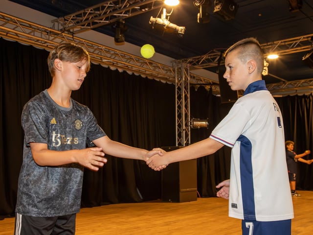 Y+ Youth Services are running an HAF Programme, sponsored by Portsmouth City Council at Portsmouth Guildhall, for kids between 11-16 with Gladiator themed activities. Pictured - Kids enjoying the activities on offer from Y+.