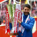 Incoming Pompey boss, Danny Cowley, lifted the Checkatrade Trophy in 2018 as Lincoln manager. Picture: Jordan Mansfield