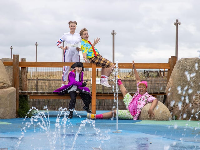 Pictured - Casper Horn, 16 (SpongeBob Squarepants), Stanley Pearl (Patrick), Ella Burgos, 17 (Sandy)  and Jemima Rees, 14 (Patchy the Pirate)Photos by Alex Shute