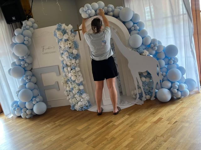 Founder Daniella at work, transforming venues into unforgettable spaces.