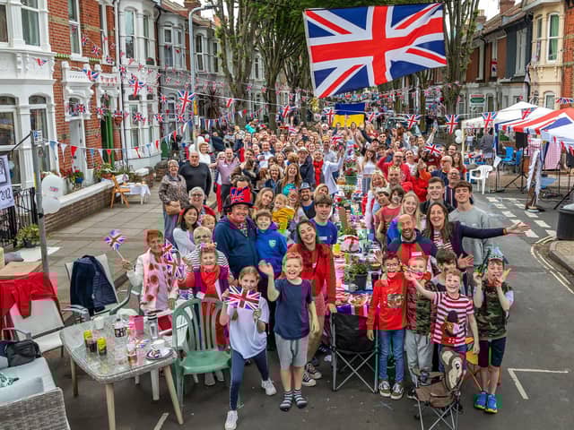 Various VE Day and VJ Day activities have been planned across Portsmouth to mark the 80th anniversary. Pictured are residents at the Frensham Road Jubilee street party. Picture: Mike Cooter (050622)
