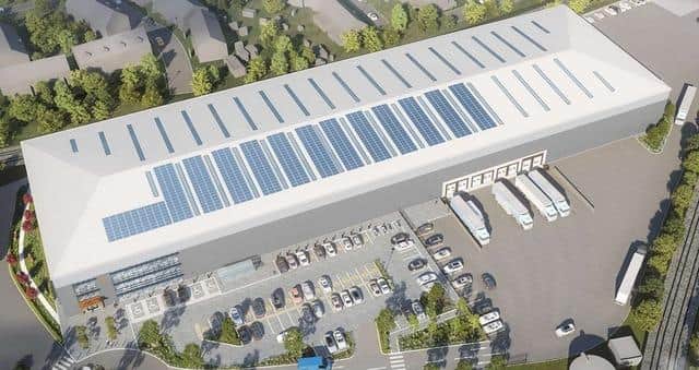 A CGI of the warehouse proposed in the Drayton Railway Triangle in Portsmouth