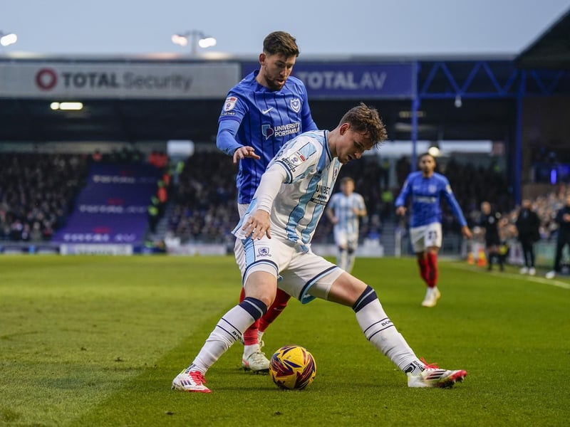 Callum Lang pressures Middlesbrough defender Rav van den Berg in the Fratton Park clash. Picture: Jason Brown/ProSportsImages