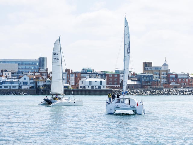 Visitors could sail on a short cruise for free at the Gosport Marine Festival. Picture:Marcin Jedrysiak