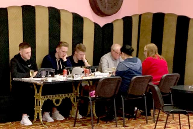 Ronan Curtis (second left) and his family, plus Andy Cannon, are regular Wednesday and Friday night visitors at Cosham Crown Bingo