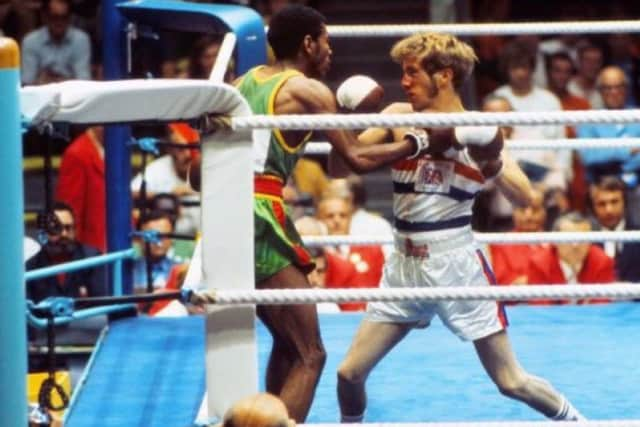 Ralph Evans in a contest during the Munich Olympics in 1972 where he won a bronze medal