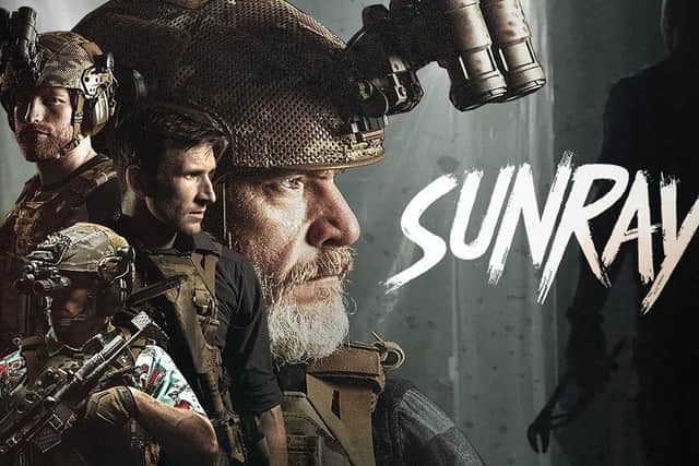 A promotional image of the film Sunray, recorded and created by former Royal Marines.
