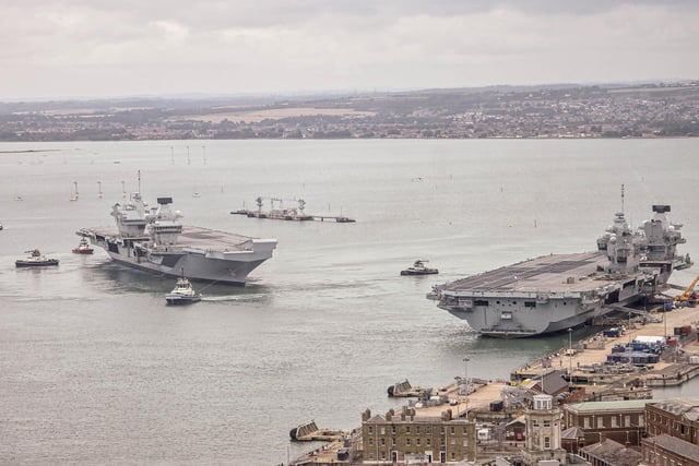 HMS Queen Elizabeth leaving Portsmouth on Monday, September 2, 2024 Picture: Habibur Rahman