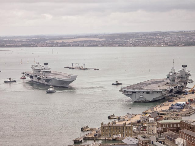 HMS Queen Elizabeth leaving Portsmouth on Monday, September 2, 2024  Picture: Habibur Rahman