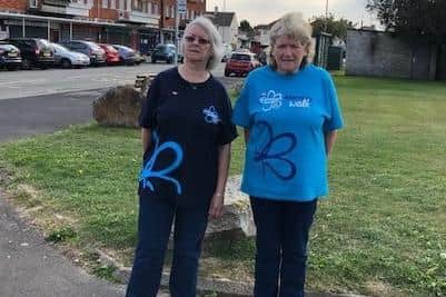 Wendy Strange left (dark blue t shirt) and Sandra Wyatt right (light blue t shirt) from Gosport