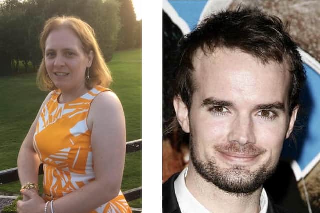 Clair Maskell and Phil Claydon have produced a children's book called Gossie and Doris Go To School which aims to help children who are split up from their friends at school. Pictured: Clair Maskell, left, and Phil Claydon