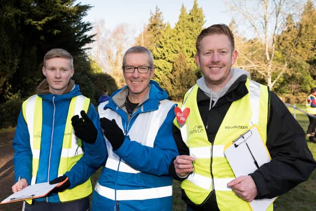 Havant parkrun director Dave Williams (centre). PICTURE: Duncan Shepherd