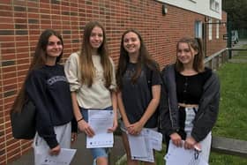 Warblington School students with their results