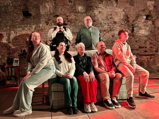 The cast of CCADS' production of The Unfriend at The Square Tower, Old Portsmouth