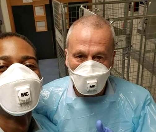 Former Pompey defender Gavin Maguire (right) is a hospital porter at Swindon's Great Western Hospital - and fears he has contracted coronavirus