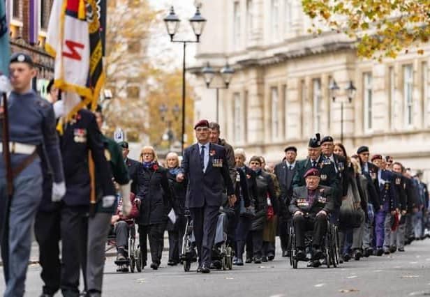 Veterans at last year's Remembrance parade in Guildhall Square, Portsmouth. Picture: Andy Hornby