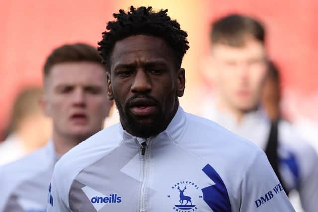 Omar Bogle joined Hartlepool in January after underhelming spells at Doncaster, Charlton and Pompey. Picture: James Holyoak | MI News
