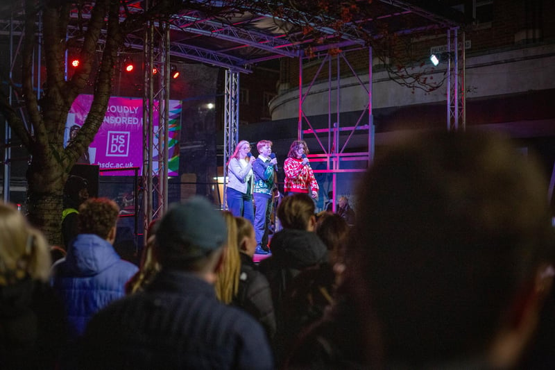 Palmerston Road Christmas Lights Switch On at Southsea on Thursday 23rd November 2023

Pictured: Crowds gather watching the main stage entertainment.

Picture: Habibur Rahman