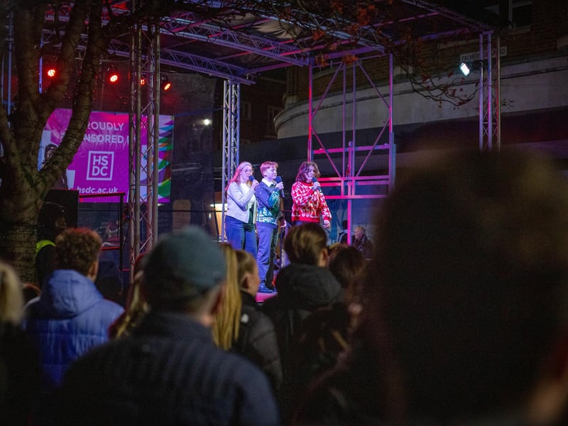 Palmerston Road Christmas Lights Switch On at Southsea on Thursday 23rd November 2023

Pictured: Crowds gather watching the main stage entertainment.

Picture: Habibur Rahman