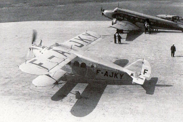 Two French airliners at Portsmouth airport in 1933.