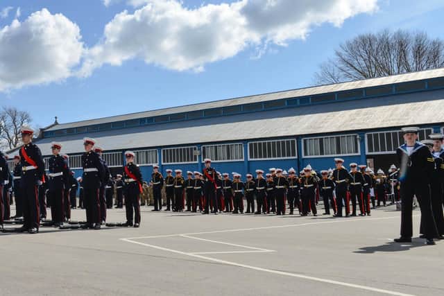 Volunteer Cadet Corps' units formed up on Parade at HMS Excellent.
Credit: Claire Kelson